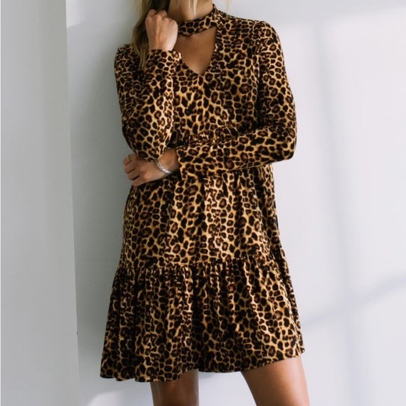 Super soft animal, print, long sleeve dress by Oddy Clothing- regular and plus - Picture 2 of 9